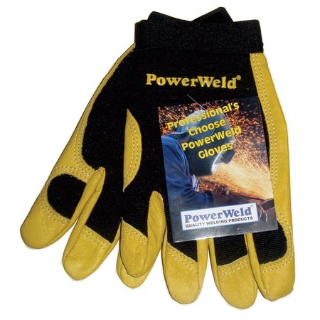 POWERWELD Mechanics Gloves with Cowhide Palm, Extra Large PW2680XL